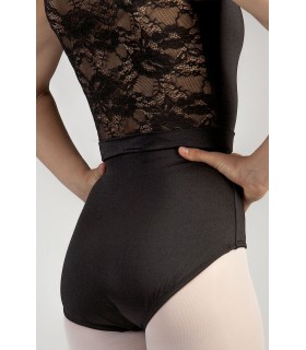 Body Wrappers Tank Lace Back Justaucorps avec Front Zipper (P1080)