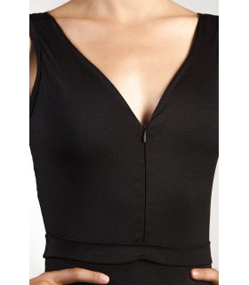 Body Wrappers Tank Lace Back Justaucorps avec Front Zipper (P1080)