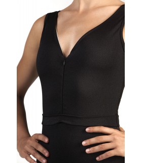 Body Wrappers Tank Trikot mit Spitzendetail und Reissverschluss (P1080)