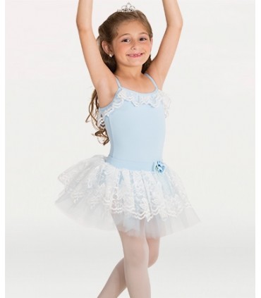 Body Wrappers Lace Camisole Leotard & Skirt Set