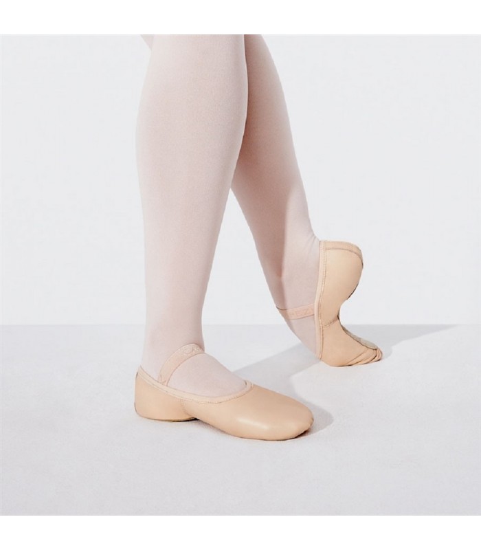 Capezio Enfants Chaussures de ballet en cuir pleine semelle Lily
