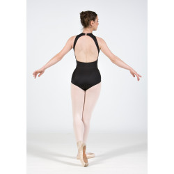 Body Wrappers Mock Neck Open Back Justaucorps (P1210)